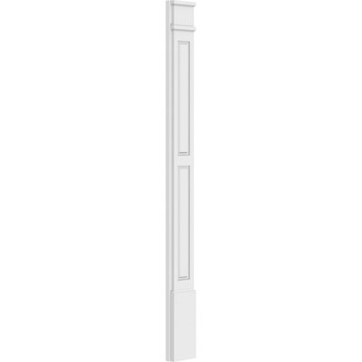 TruCraft Two Equal Raised Panel Pilaster w/ Standard Capital & Base, 7"W x 90"H x 2"P, Base Can Be Trimmed Up To 6 5/8", Architectural Grade PVC, Sold As Pair