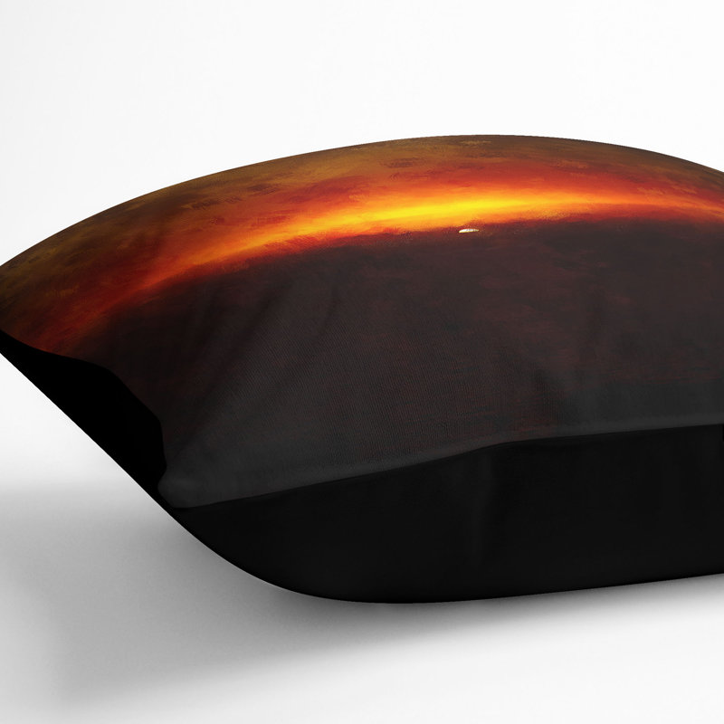 Striking Sunset Cushion with Filling, 40cm H x 40cm W x 15cm D, Black