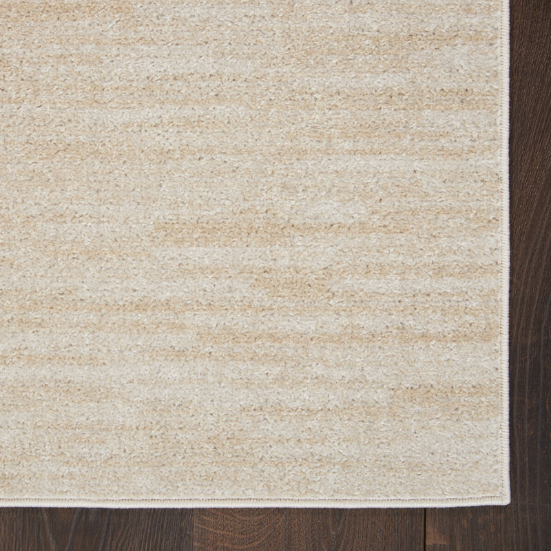 Mullican Sandy Solid Ivory/Beige Easy Care Indoor/Outdoor Area Rug, Rectangle 5' x 8'