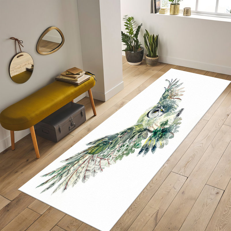 Tapis imprimé floral symphonique aux couleurs vives - Mince non tissé pour les espaces de salon, de chambre à coucher et de bureau
