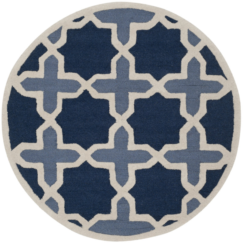 Tapis en laine touffeté à la main igna, Rond 4 pi