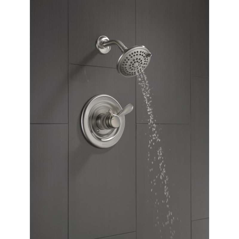 Robinet de douche à contrôle de volume classique avec poignée levier et technologie H2okinetic, Nickel brossé