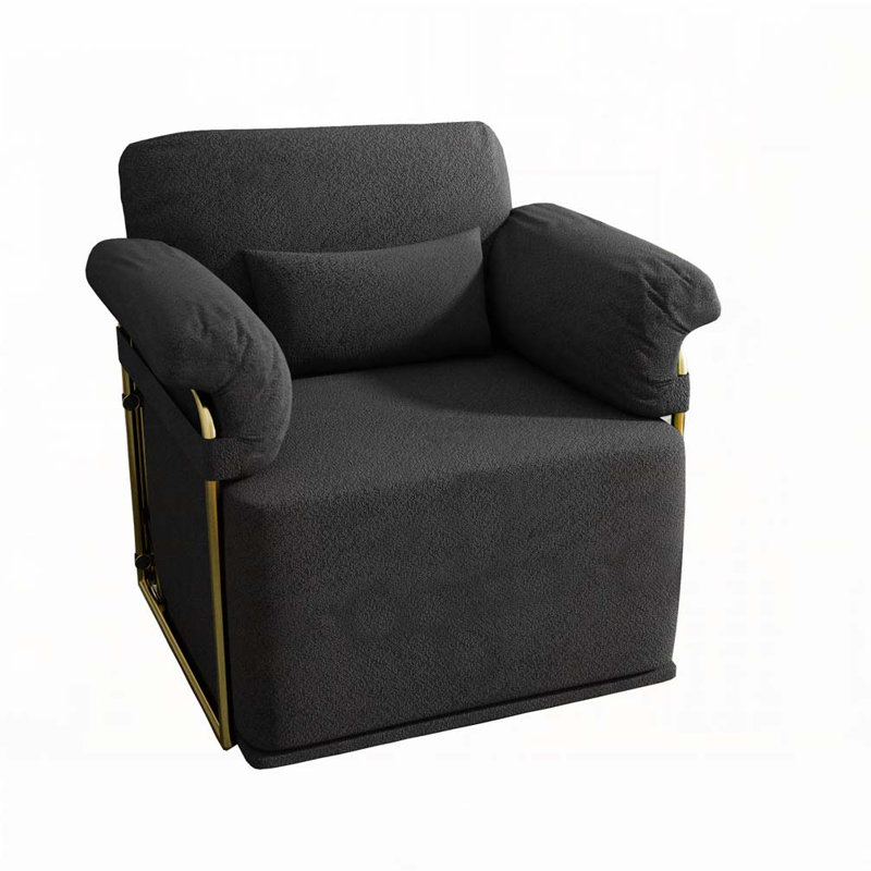 Upholstered Swivel Barrel Chair, Black