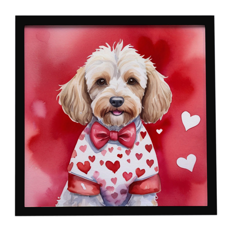 Cockapoo My Valentine Framed Metal Print