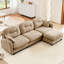 Chenille, canapé modulaire à 3 places, conception en L, ergonomique, chameau ergonomique, canapé, tissu chenille, coussin