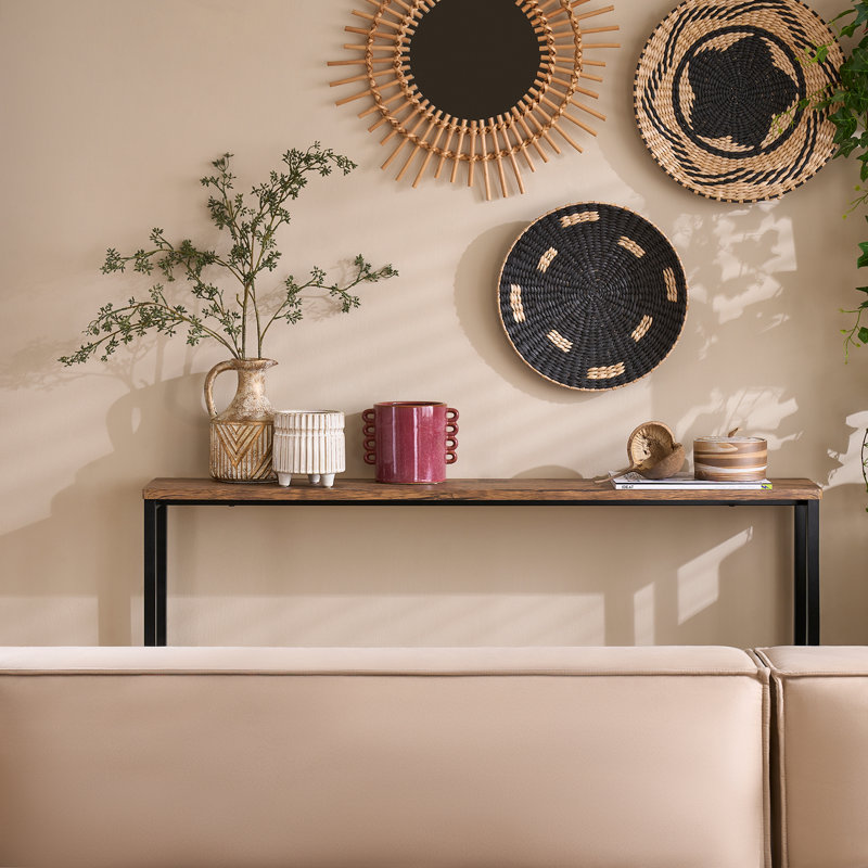 Console de table d'appoint étroite pour couloir, salon, canapé derrière, petit, bois naturel, l 47,2 po x P 7,9 po x H 25,6 po