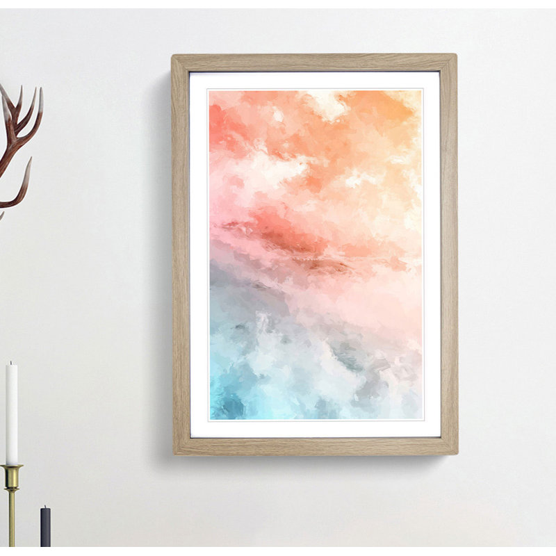 Inspiration from the Clouds in Abstract - Framed Print, Oak, 76cm H x 50cm W x 2cm D