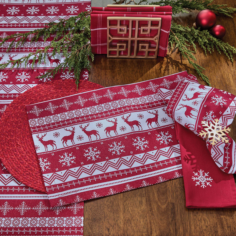 Patricia Heaton Home Holiday Fairisle Table Runner 13", 36" L x 13" W