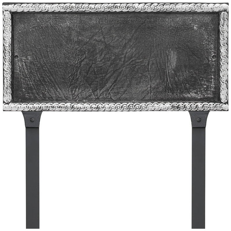Plaque d'adresse rectangulaire à deux lignes avec piquets Harrison, Oui, Fer suédois / Argent