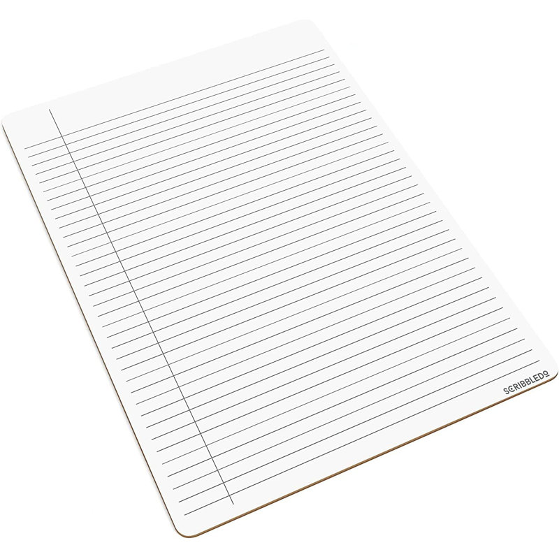 Scribbledo 2 Pack Dry Erase Notebook College Ruled Lined Board 9"x12" Reusable Lined Erasable Ruled Writing Note Pad Lapboard, Blank Whiteboard On Reverse