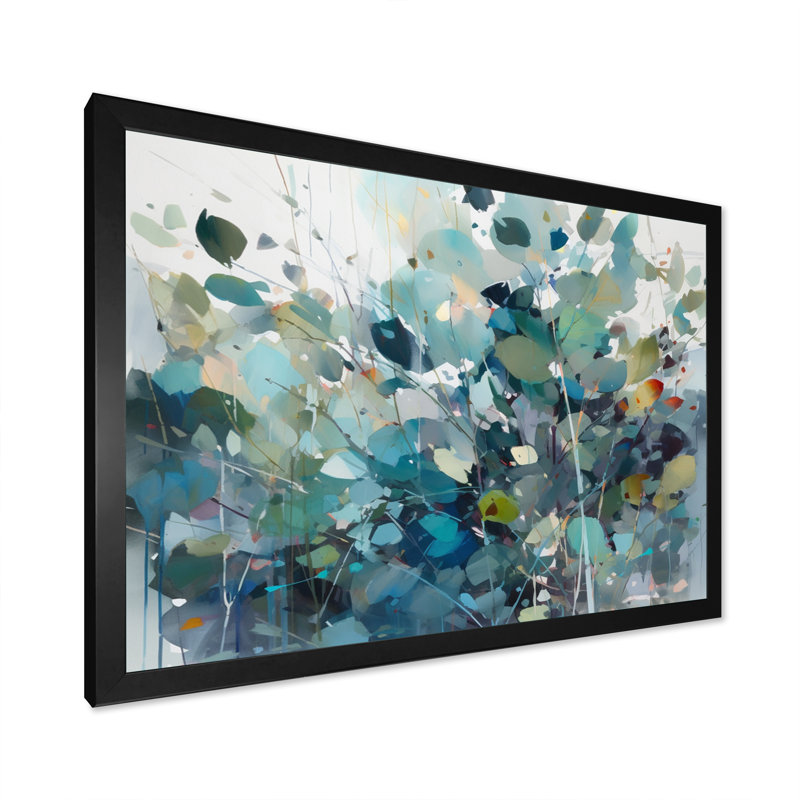 Décoration murale feuille verte feuillage III - feuilles, Impression encadrée, H 24 po x l 32 po, Noir