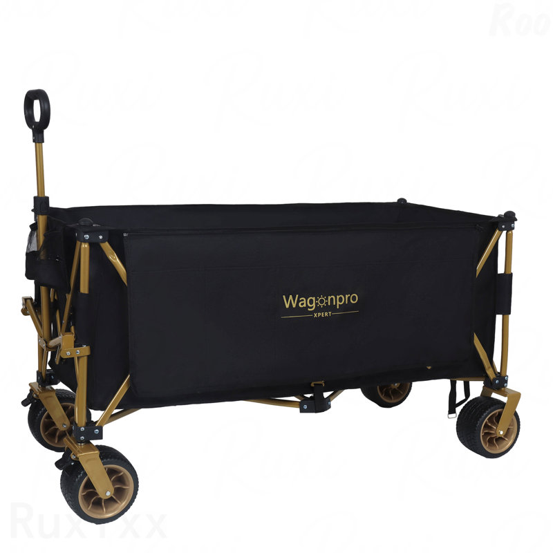 51-Inch Extra Long Large Heavy-Duty Foldable Utility Wagon - 480Lbs Capacity, Patented Ultra-Stable Frame, 1:6 Space-Saving Fold & 7" All-Terrain Wheels, No Assembly Needed, Black