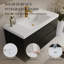 Meuble-lavabo mural 42 po avec lavabo, meuble de rangement flottant avec comptoir en résine de pierre et tiroirs à fermeture en douceur entièrement assemblés, bois espresso