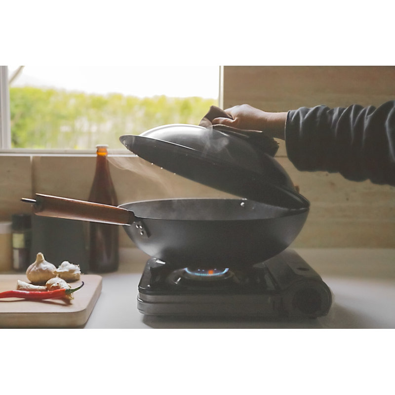 Poêle à frire en acier au carbone avec couvercle JIA (28 cm)