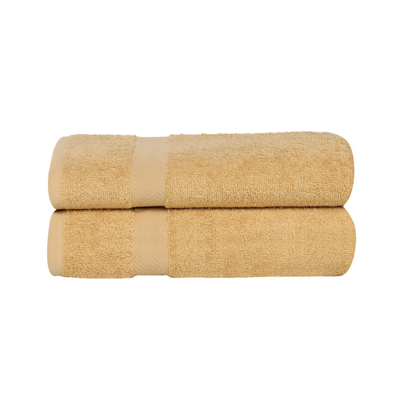 Franklin 100% Cotton Lightweight Quick-Drying Bath Sheet, Gold, 2 Pieces Towel Set