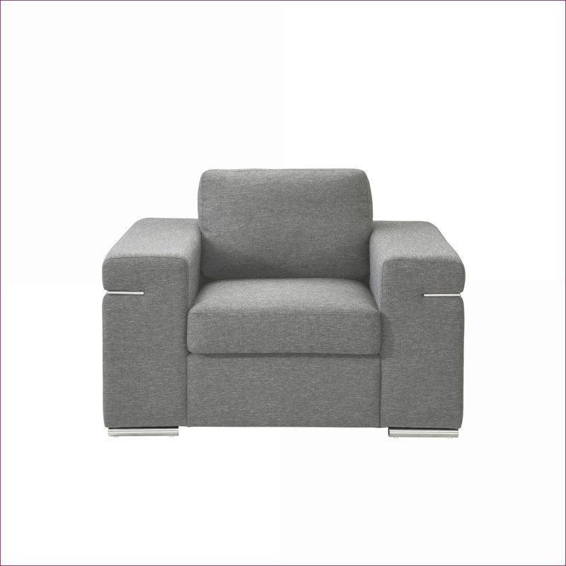 Chaise avec accoudoirs en tissu gris clair Gianna, Gris
