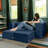 Shontae Zipline Convertible Compression Sleeper Loveseat, Ottomans & Pillows, Textured Microvelvet-73338526