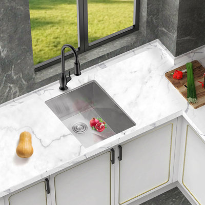 19 Inch Undermount Sink - 19" x 20" x 9" Undermount Stainless Steel Kitchen Sink 16 Gauge 9 Inch Deep Single Bowl Kitchen Sink Basin