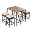 Table de bar 5 pièces et 4 tabourets avec coussins pour l'extérieur