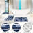 Navy Anchor Stripe Bathroom Rug Kit 3 Pack