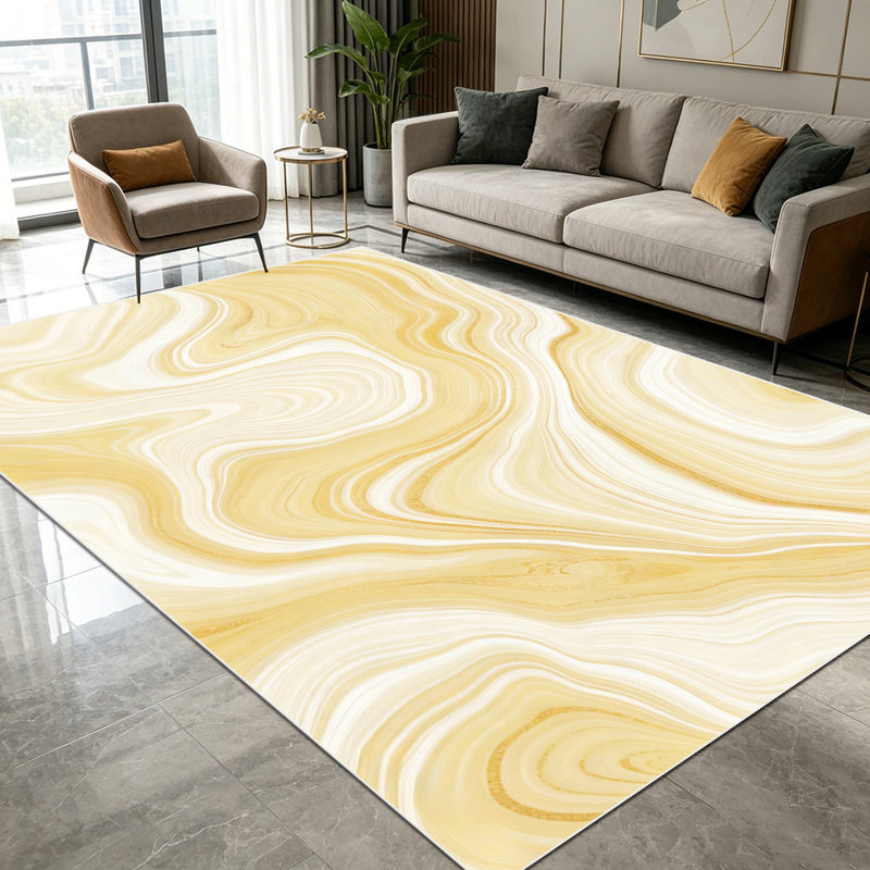 1PC light beige marbled swirl liquid abstract area rugs for Living Room, Soft and Comfortable, Suitable for all seasons, easy-to-maintain, machine washable Indoor floor mat, Under Table Farmhouse suitable for Dining Room, Bedroom, Entryway, Kitchen,