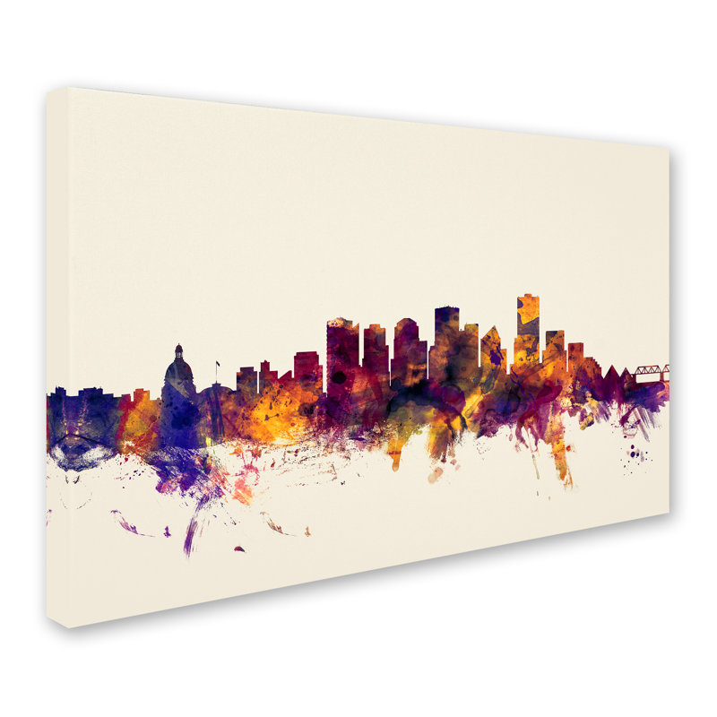 « edmonton canada horizon », impression encadrée, impression sur toile tendue, H 12 po x l 19 po x P 2 po