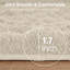 Aspire Homeware Cream Shaggy Area Rug Soft Plush Indoor Carpet-172100593