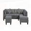 Canapé, chaise et repose-pieds 104,5 po, gris