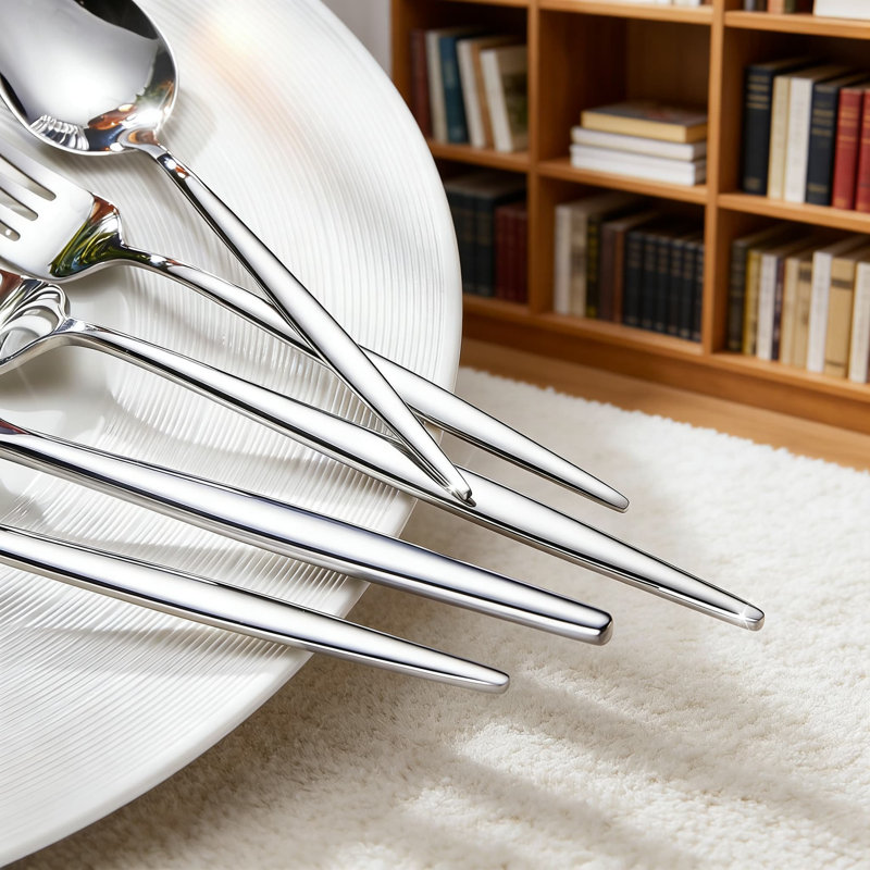 Ensemble de couverts 30 pièces en acier inoxydable, coutellerie 18/10 de qualité supérieure pour la maison, la cuisine, le restaurant et le mariage, va au lave-vaisselle, comprend des fourchettes, des couteaux et des cuillères
