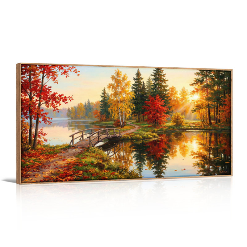Paysage d'automne, reproduction d'art sur toile encadrée de 1 x 48 x 24 po, 48 x 24 pouces
