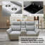 Causeuse inclinable électrique 70 po en cuir respirant avec lumière DEL, porte-gobelets et console de rangement