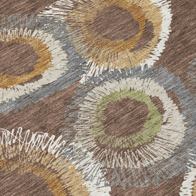 Machine Washable Indoor/Outdoor Corbin ACN2278 Geometric Rug, Rectangle 2'6" x 3'10"