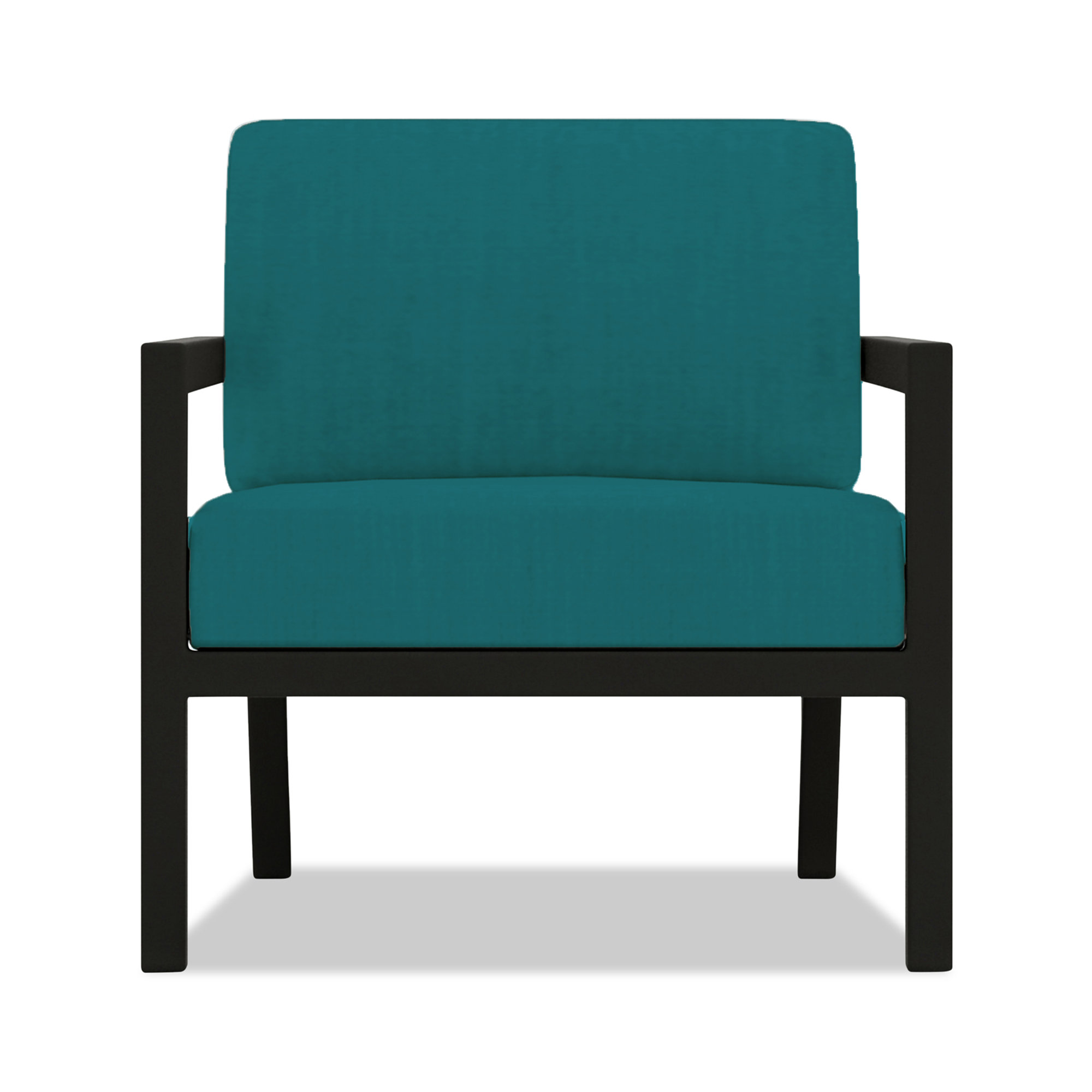 Vivant Patio Chair with Sunbrella Cushions, Black, Spectrum Peacock Sunbrella® Plainweave