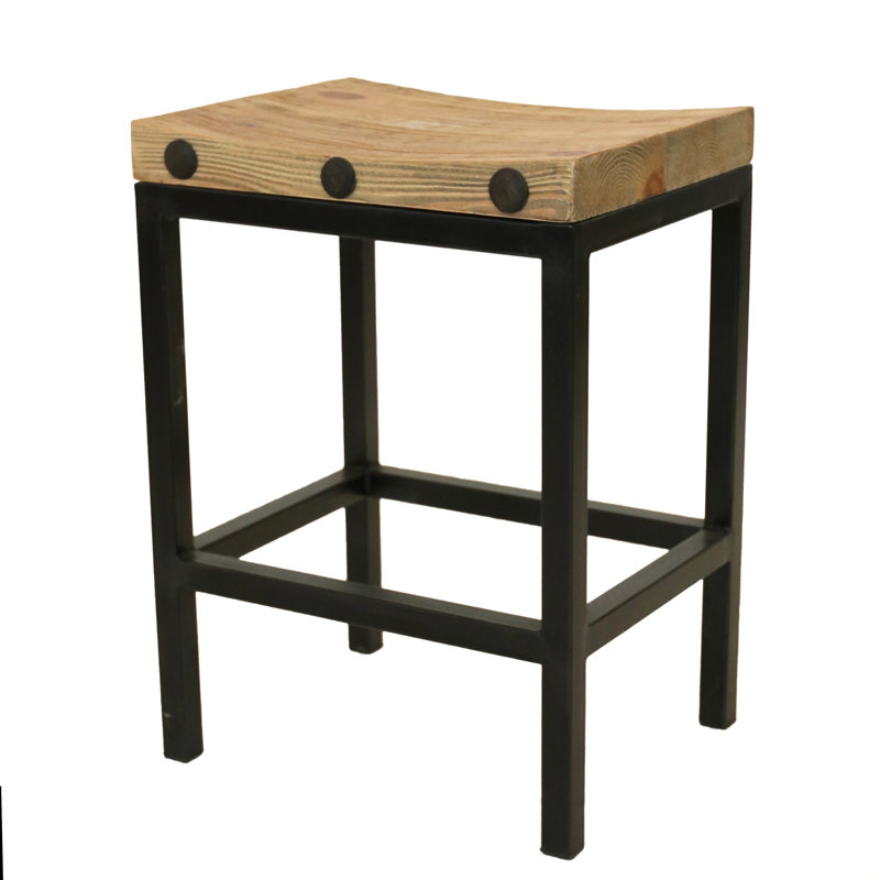 West End Stool with Metal Frame, Counter Stool (24" Seat Height)