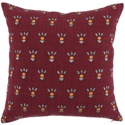 Monica Embroidered Cotton Throw Pillow