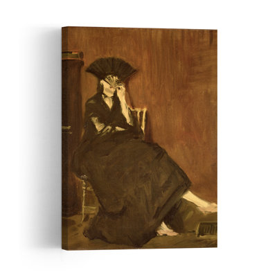 Berthe Morisot à l'éventail, 1872, portrait abstrait impressionniste contemporain, estampe murale