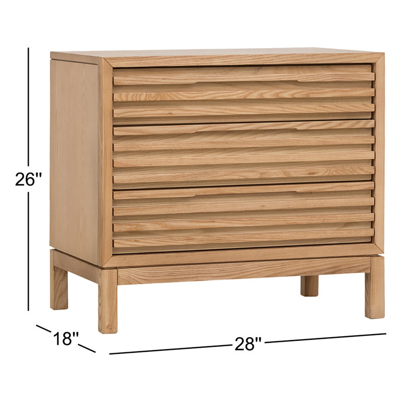 Table de chevet finlandaise en bois massif, Chêne clair