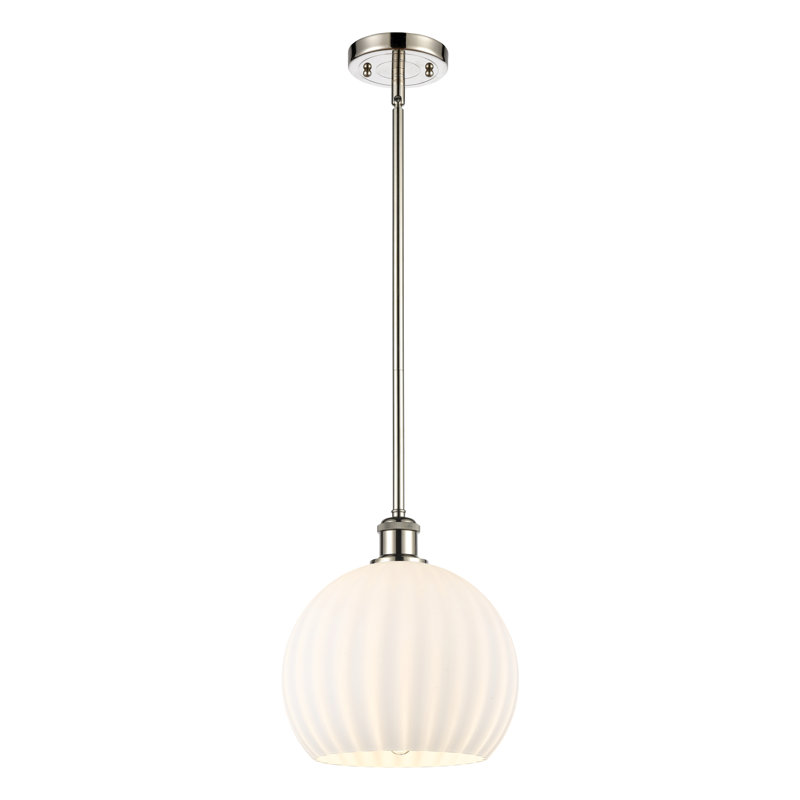 Luminaire suspendu 1 lumière Sabanc, H 11,75 po x l 10 po x P 10 po, Nickel poli