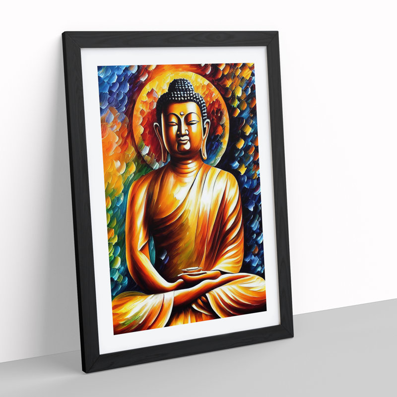 XV1022-4982X View Of Buddha No.3 -, White, 66cm H x 48cm W, Black Framed Paper