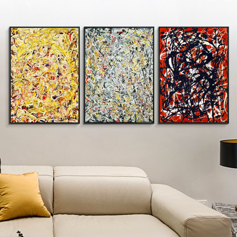 Encadré sur toile, estampe numérique, ensemble de 3 décorations murales pour la maison (cadre mince noir, 24 po x 32 po chaque pièce)