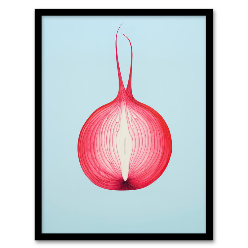 Just Add Red Onion Cut Vegetable Kitchen Pastel - Single Picture Frame Print