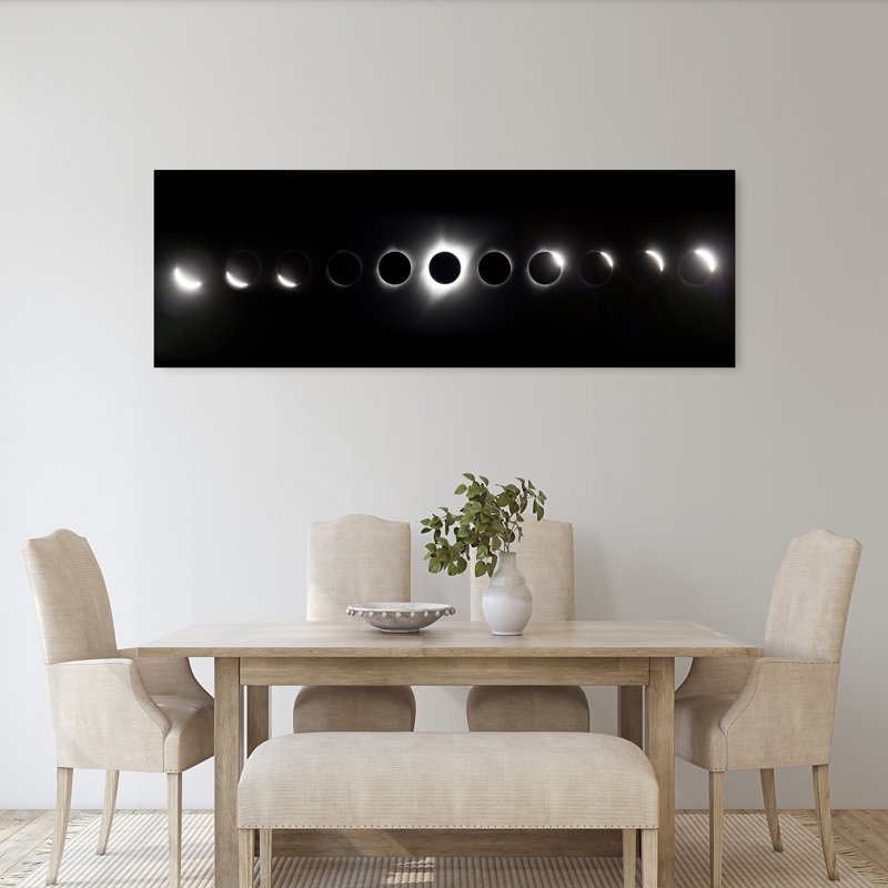Total Solar Eclipse Sequence Dramatic Abstract Contemporary Architecture Landscape Wall Art, 60" H x 20" W