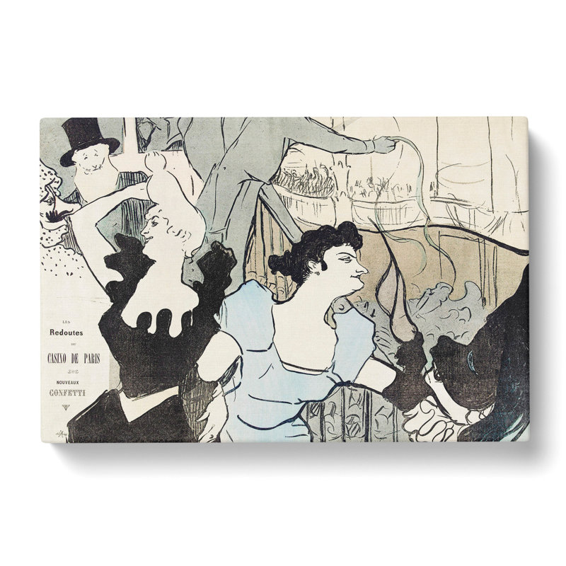 Casino In Paris by Henri De Toulouse-Lautrec - Wrapped Canvas Painting, 35cm H x 50cm W x 3cm D