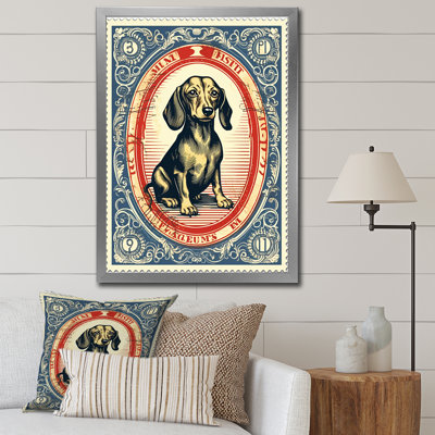 " Retro Illustration Of Cute Dachshund "