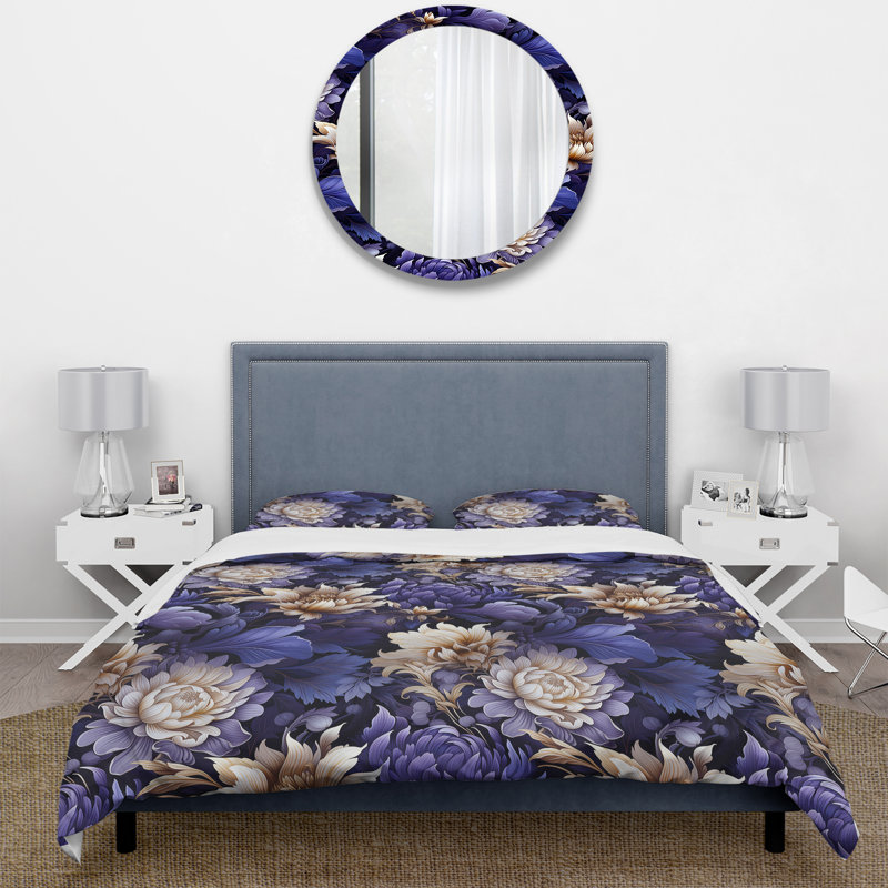 Ensemble de housse de couette en microfibre Celestial, Housse de couette pour grand lit et 2 taies décor