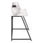 Bureau d'ordinateur, bureau personnel, ordinateur portable, tablettes de rangement, L 48 po, travail, stratifié aspect marbre blanc, métal noir, contemporain, moderne