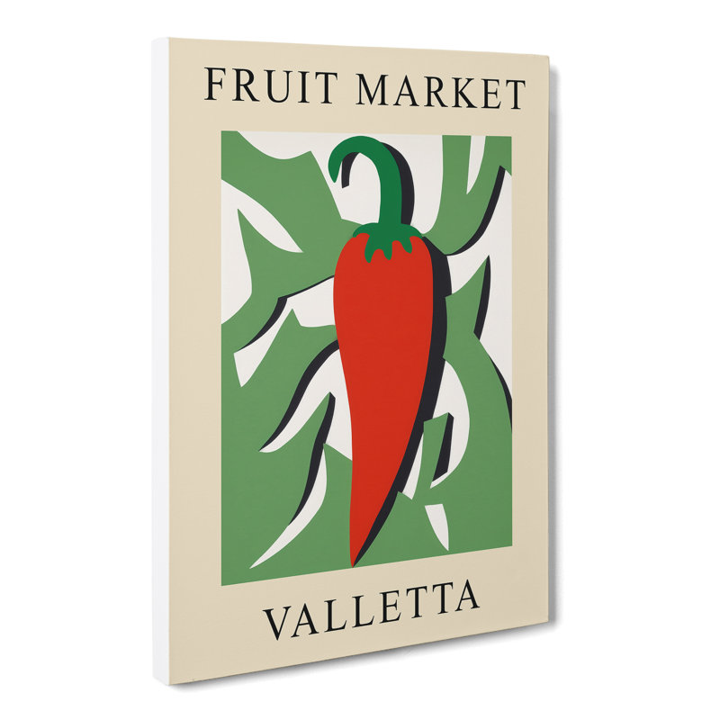 XMKTMKT-660 Valetta Fruit Market Exhibition Red Chili Pepper - Wrapped Canvas Print, 91cm H x 60cm W