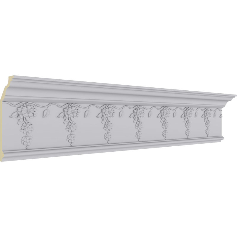 Primed Polyurethane Flower Drop Crown Moulding 94.5"