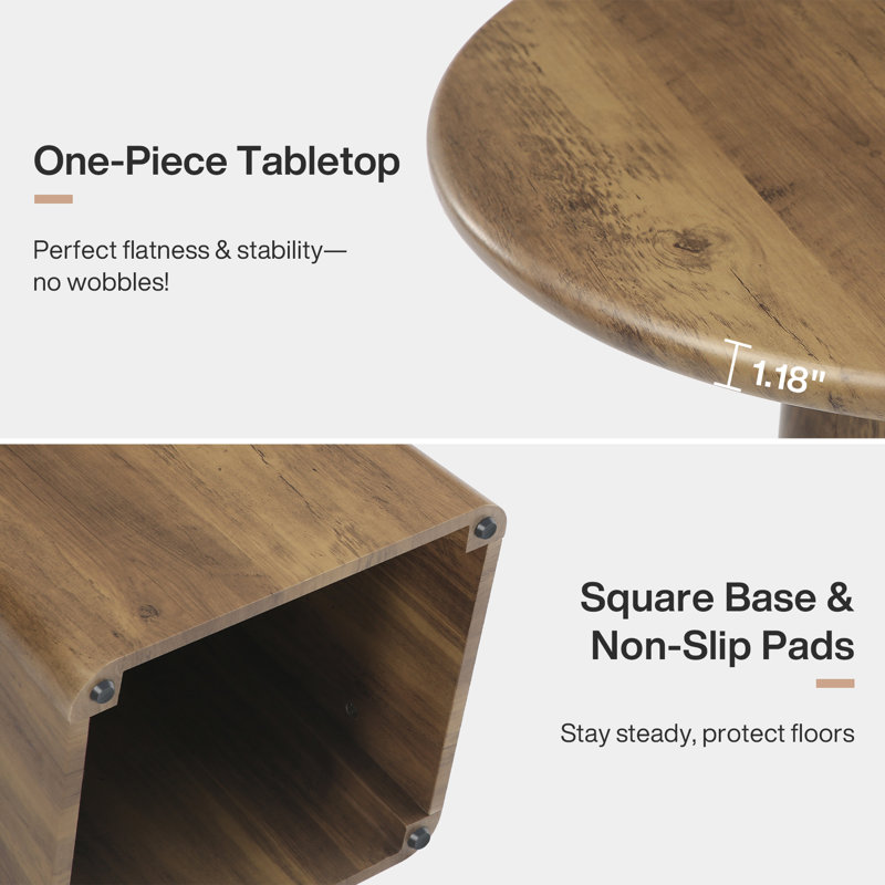 31.5-Inch Round Dining Table, Brown