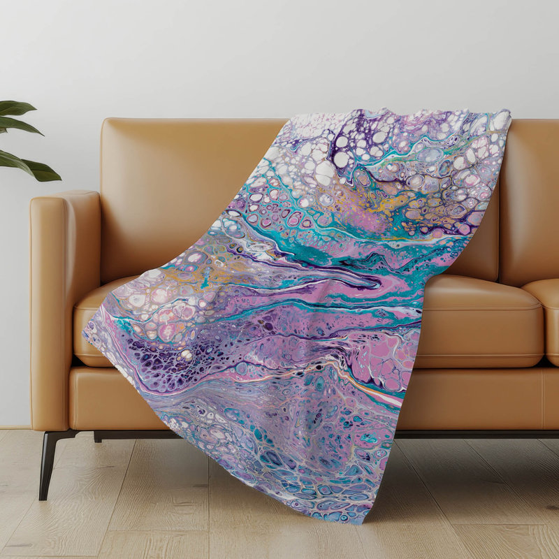 Addison Machine Washable Sherpa Abstract Throw Blanket
